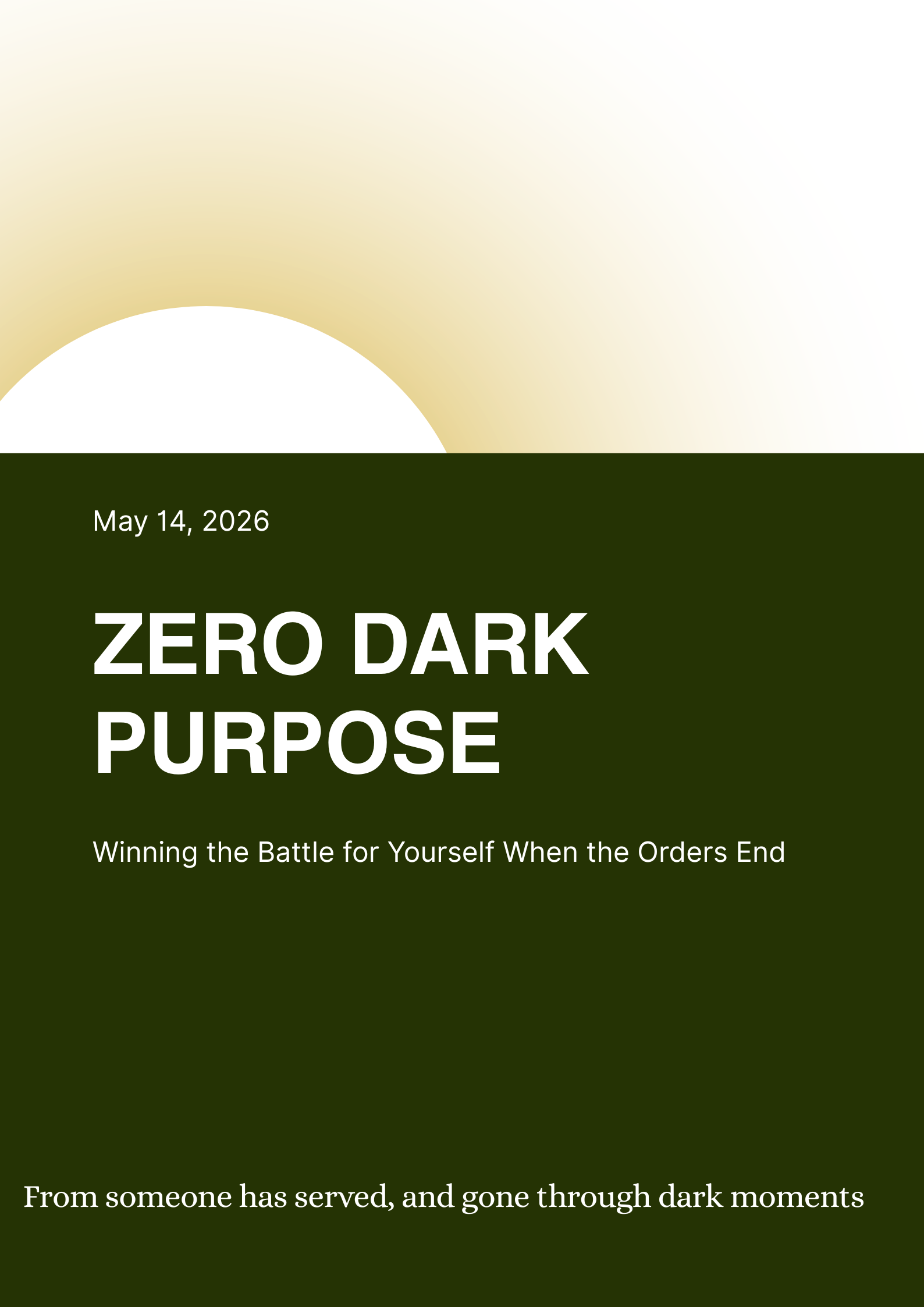 Zero Dark Purpose ebook cover - veteran transition field manual