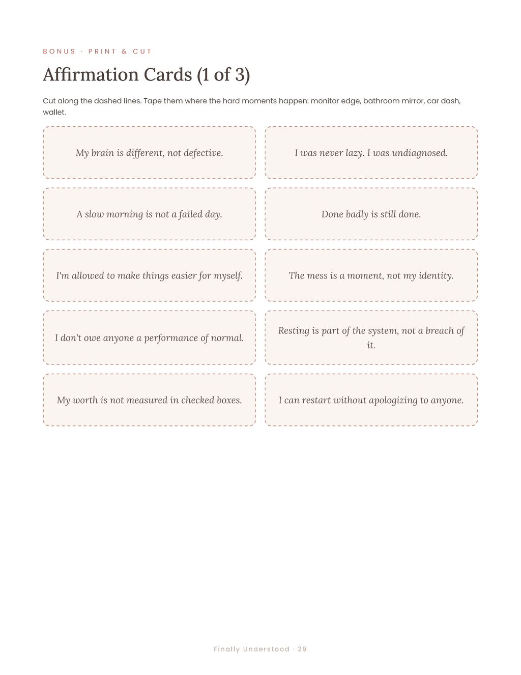 Finally Understood — ADHD Planner for Late-Diagnosed Women | Printable + Digital (GoodNotes) | Undated Daily Planner, Cycle Tracker, RSD Tools