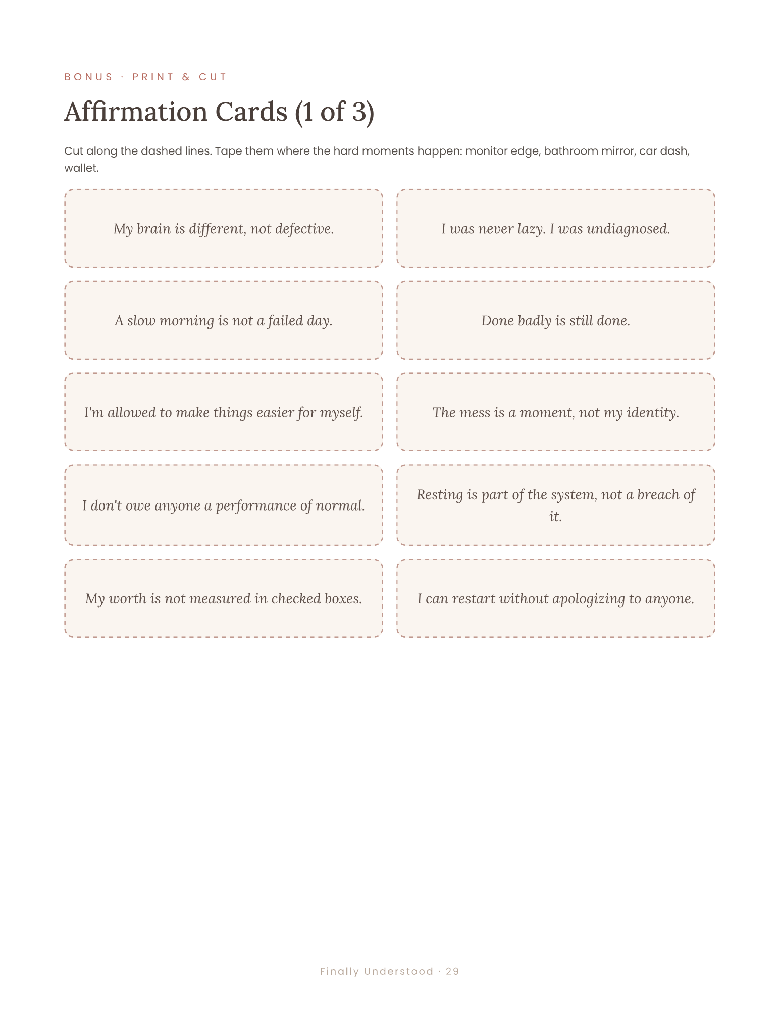 Finally Understood — ADHD Planner for Late-Diagnosed Women | Printable + Digital (GoodNotes) | Undated Daily Planner, Cycle Tracker, RSD Tools